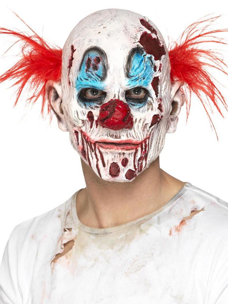 Zombie Clown Mask with Hair