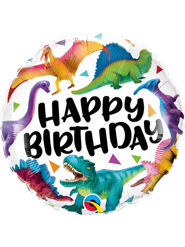 Foil Balloon Happy Birthday Dinosaurs
