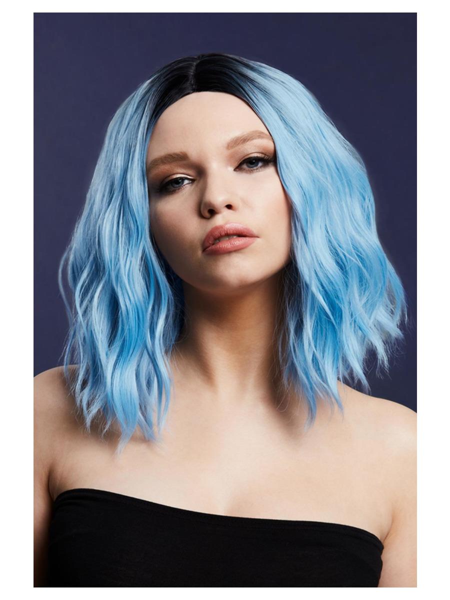 Fever Cara Wig Baby Blue Wavy Bob Two Toned Blend