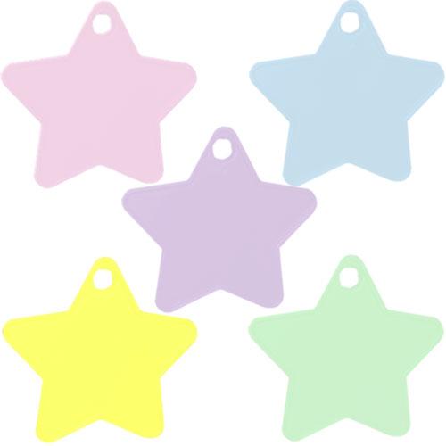Plastic Star Balloon Weight - Various Pastel Colours