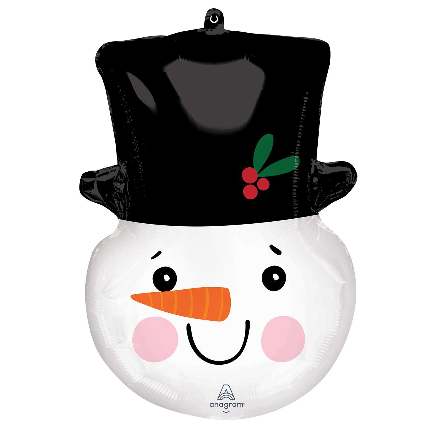 Foil Balloon Christmas Smiley Snowman