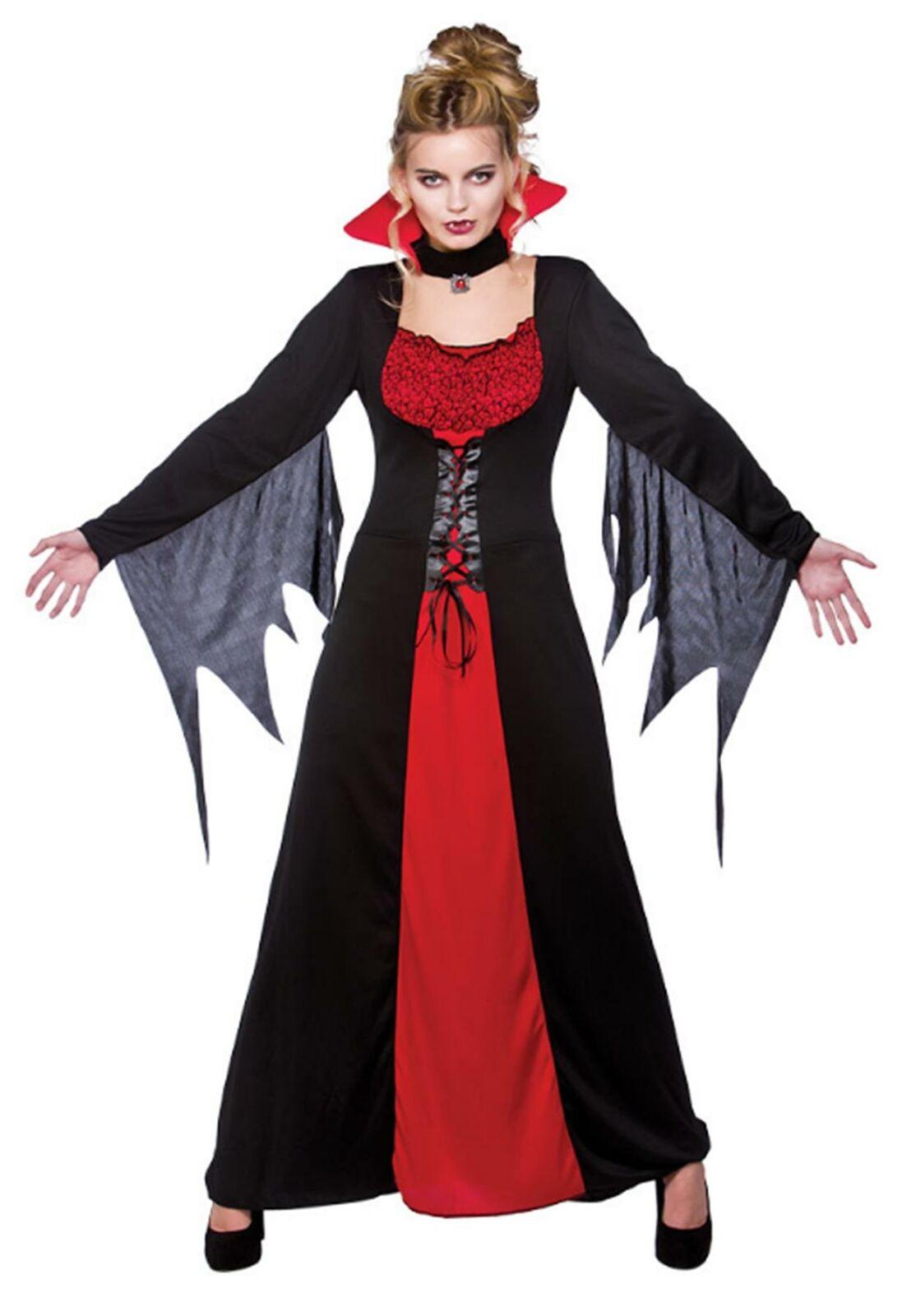 Classic Vampiress Costume Black & Red