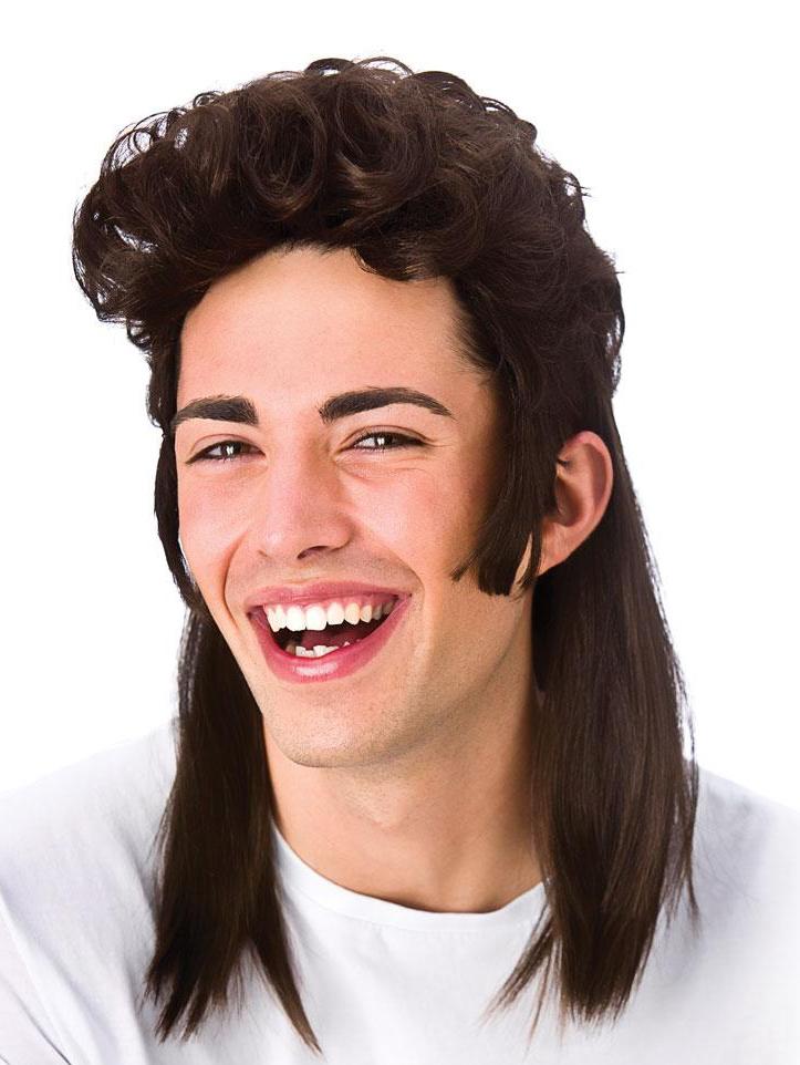 80s Classic Mullet Wig Brown