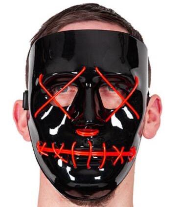 Stitch Face Mask Neon Red Light Up
