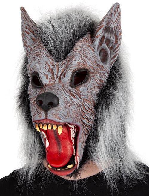 Werewolf Mask with Grey Fur