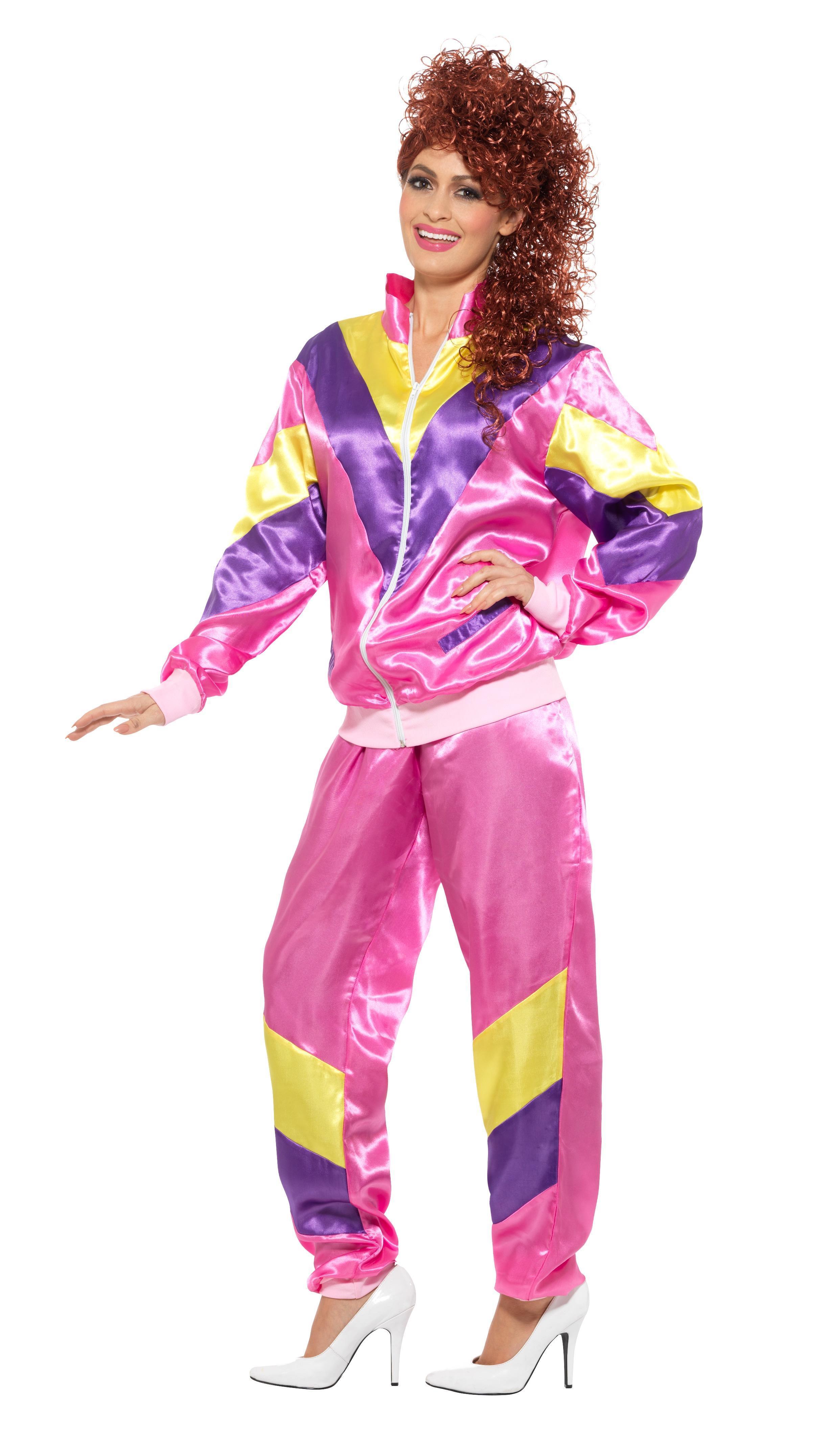 80s Height of Fashion Shell Suit Costume Pink