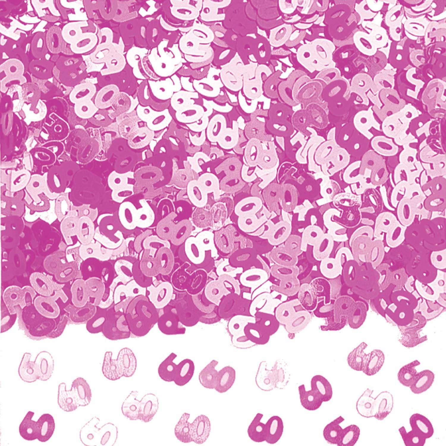 Metallic Confetti Age 60 Pink