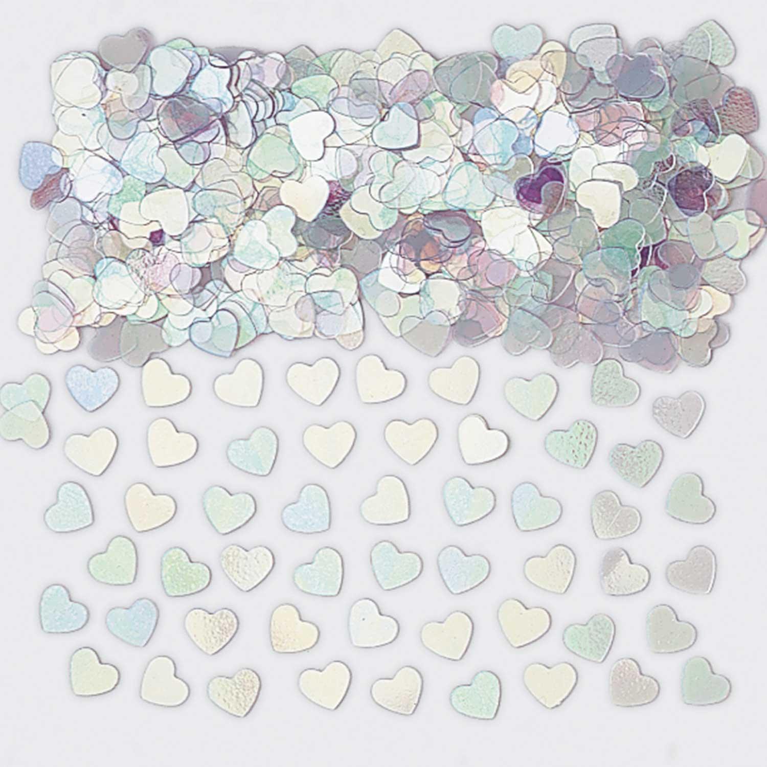 Metallic Confetti Hearts Iridescent
