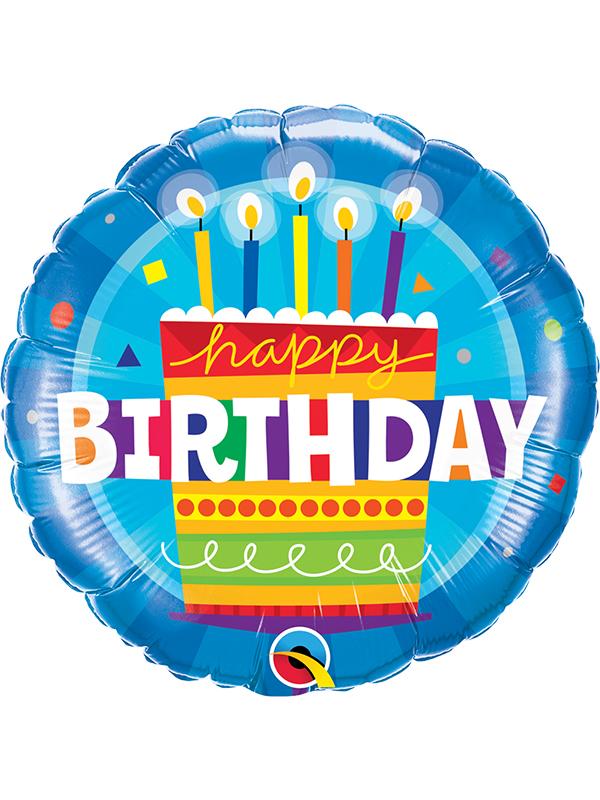 Foil Balloon Birthday Birthday Cake Blue