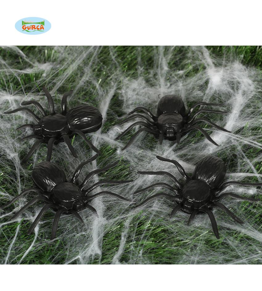 4 Plastic Spiders 10cm