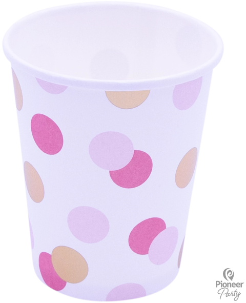 Pink & Gold Dot Paper Cups 8ct