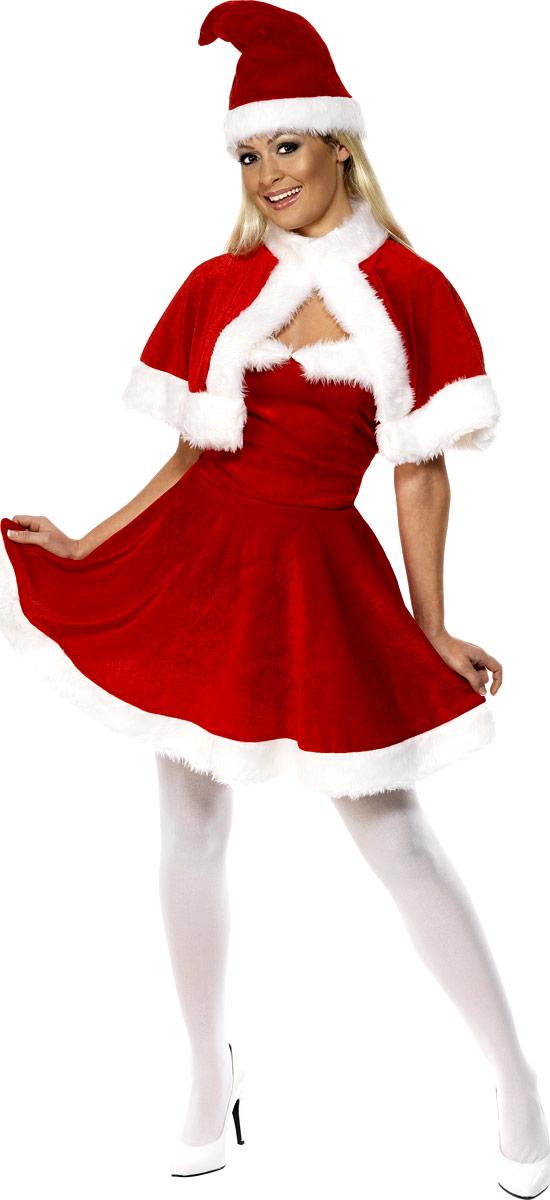 Miss Santa Costume Red Velveteen