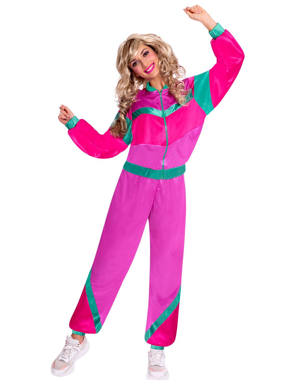 80s Jogging Shell Suit Costume Pink