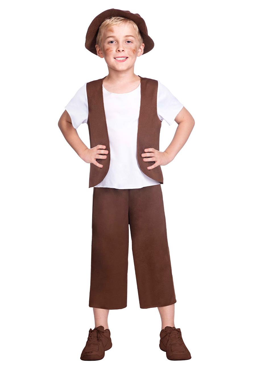 Kids Tudor Poor Boy Costume Brown