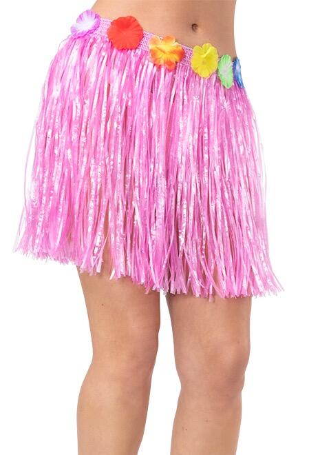 Hawaiian Hula Skirt Pink 40cm