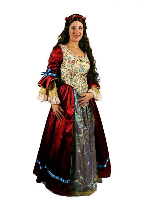 Tudor Queen Burgundy Hire Costume