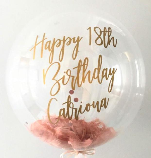 Personalised Feather Bubble Balloon