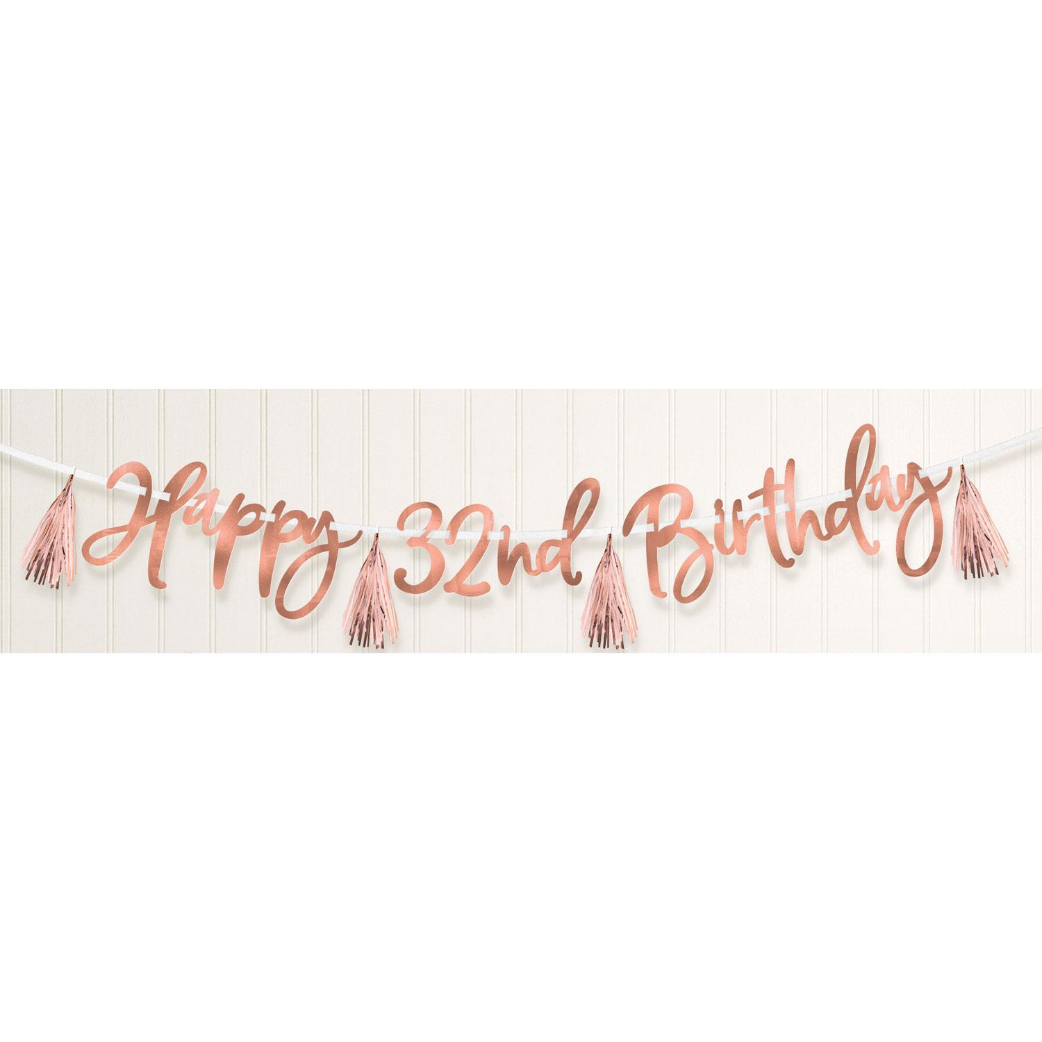 Rose Gold Add an Age Birthday Banner