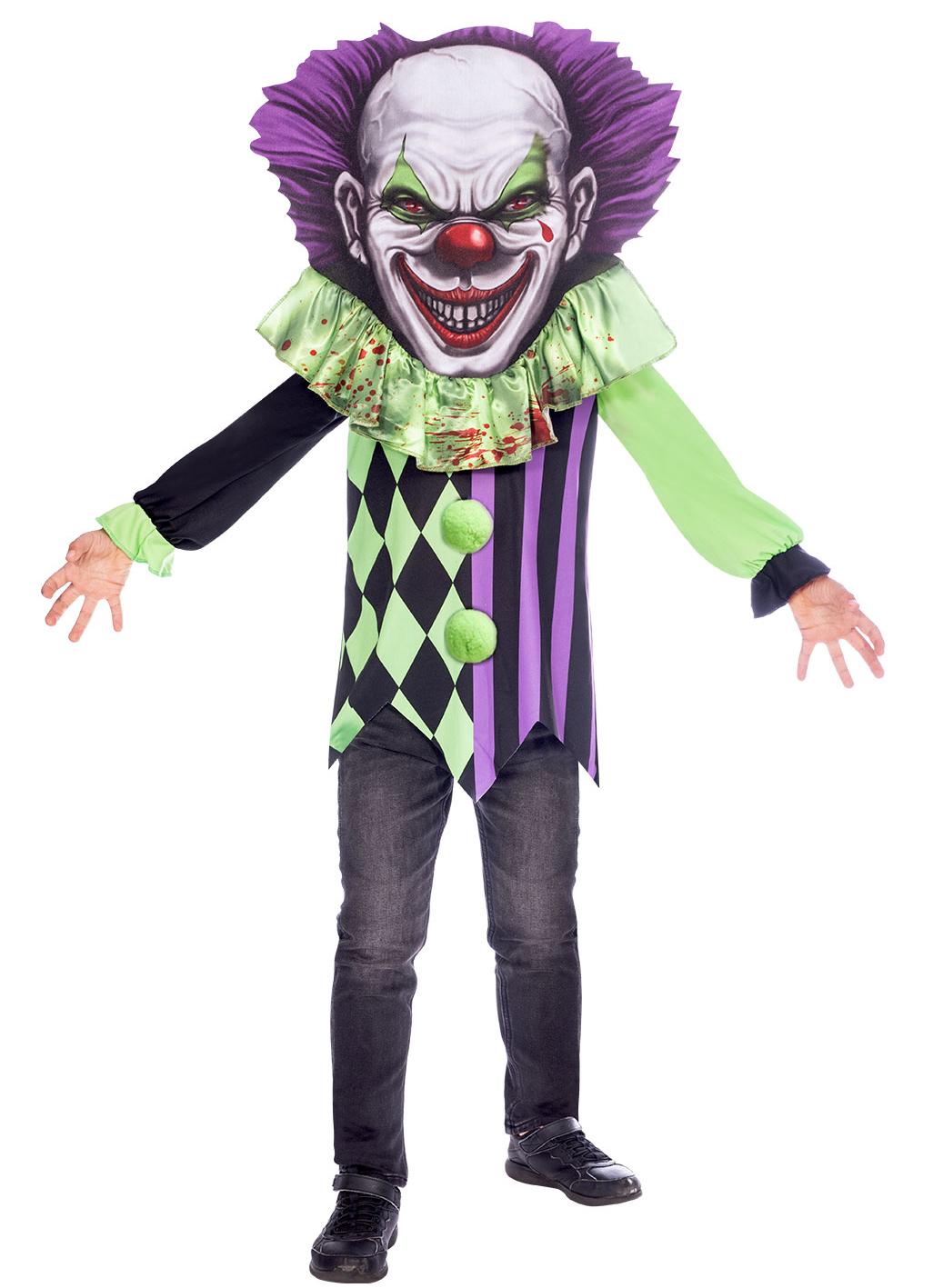 Kids Scary Clown Big Head Costume