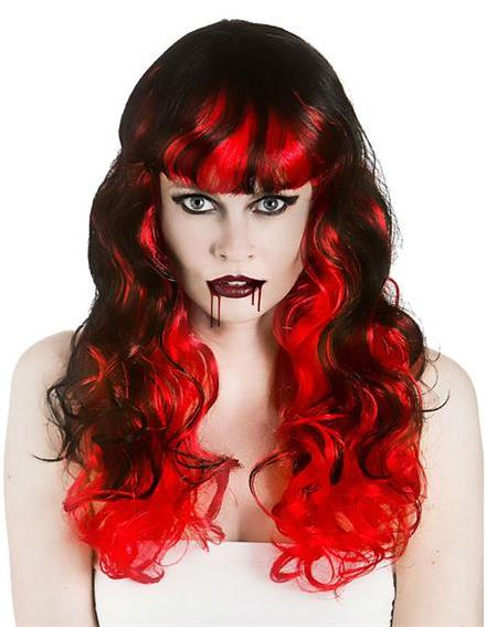 Vampiress Wig Black & Red