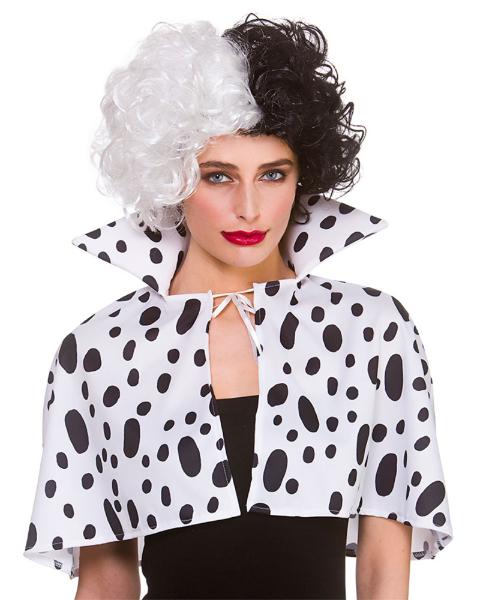 Dalmatian Cape with Collar Black & White