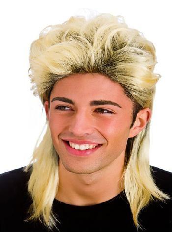 80s Classic Mullet Wig Blonde with Roots