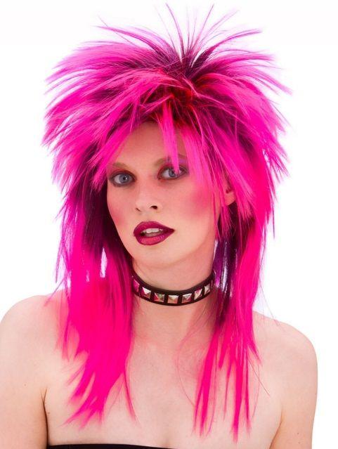 80s Rocker Wig Pink