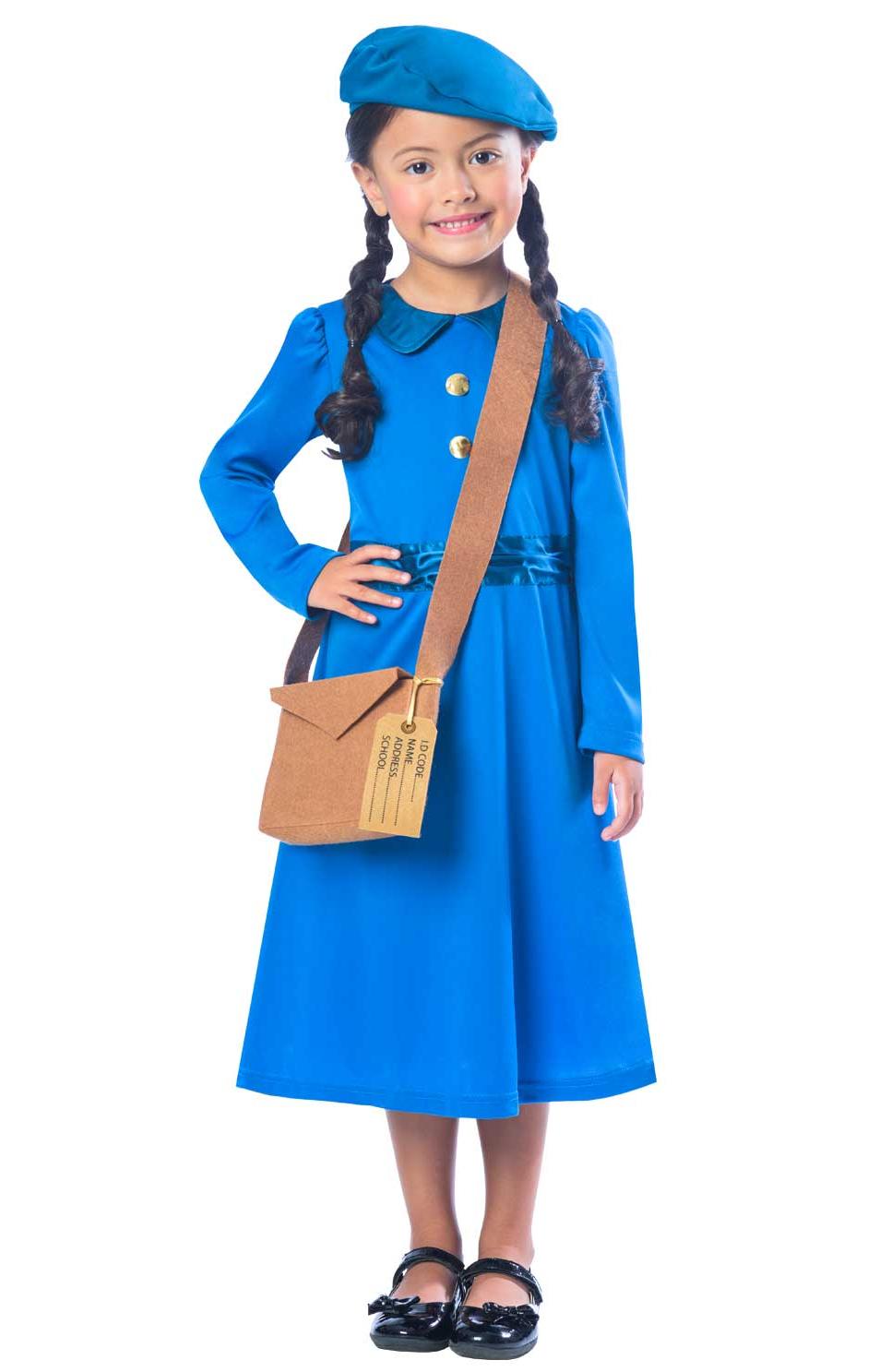 Kids Evacuee Girl Costume Blue