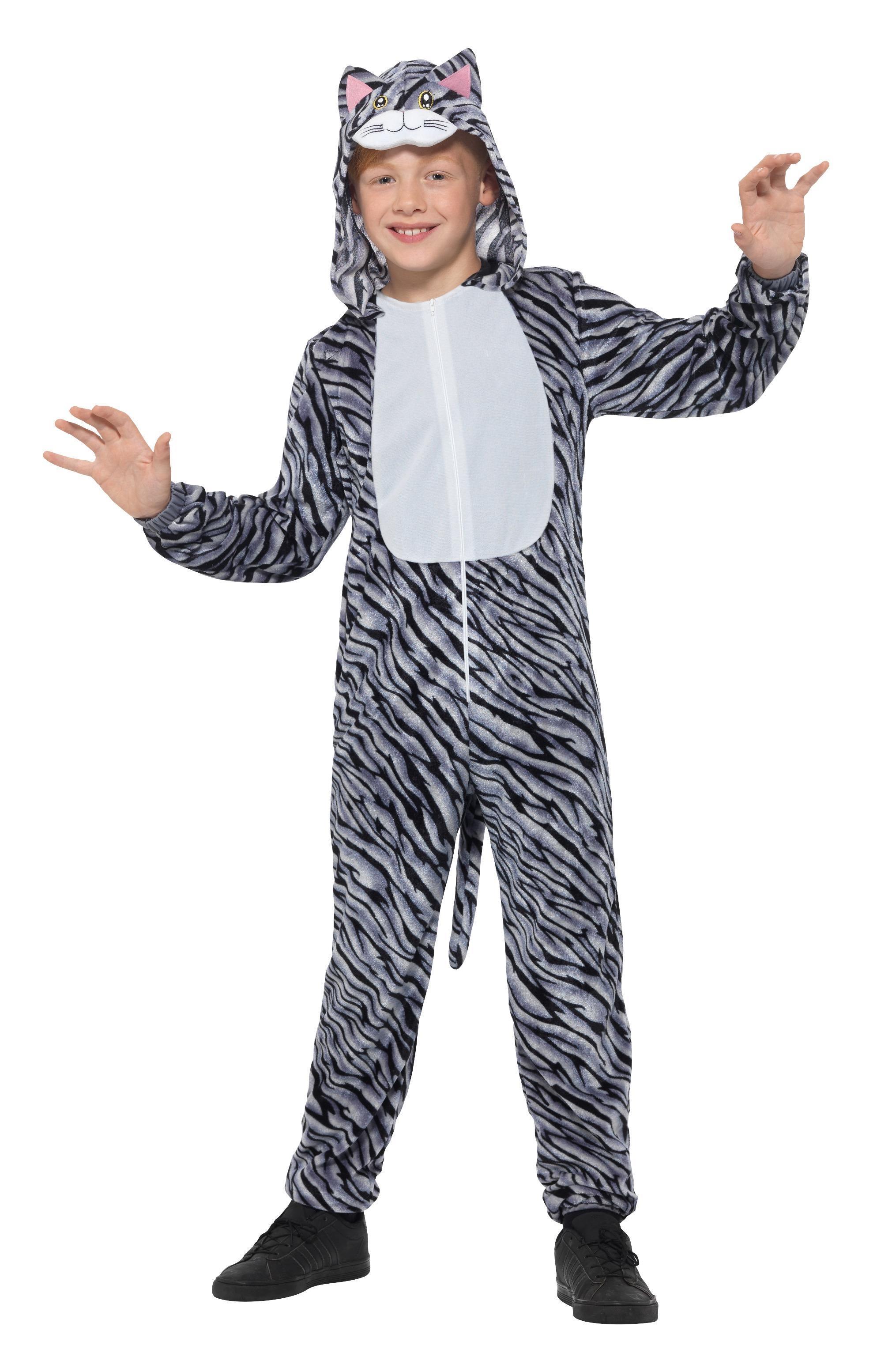 Kids Tabby Cat Costume Grey