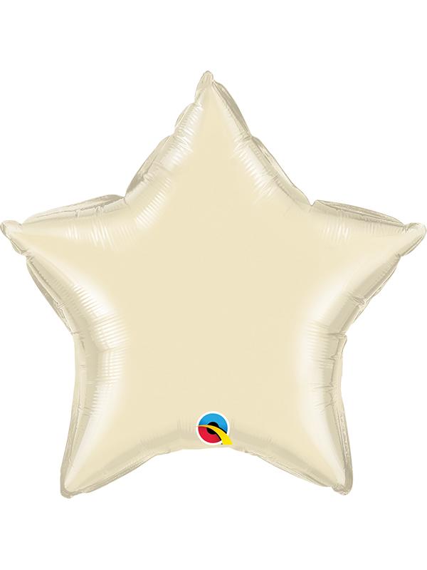 Foil Balloon Star Pearl Ivory