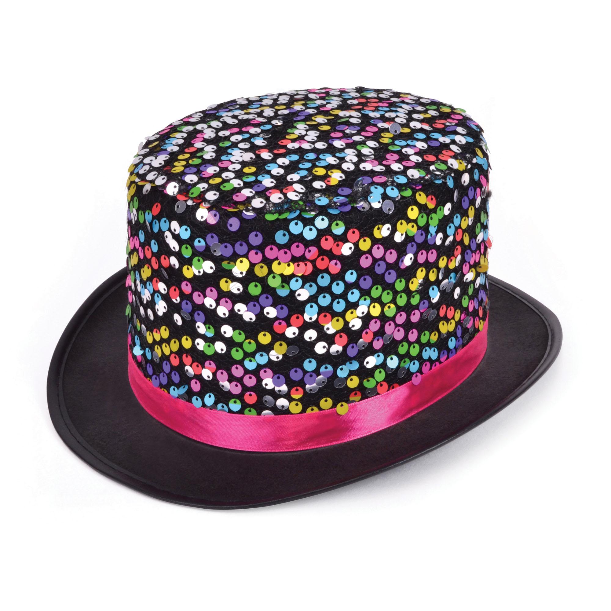 Multicoloured Sequin Top Hat