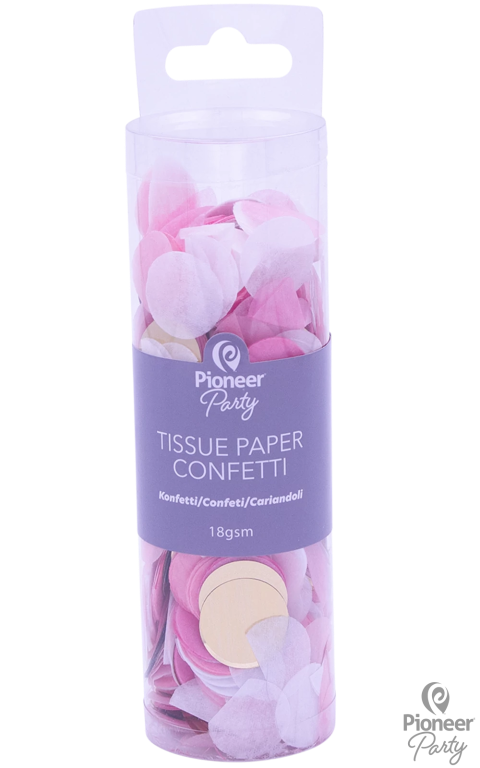 Pink, White & Gold Tissue Confetti