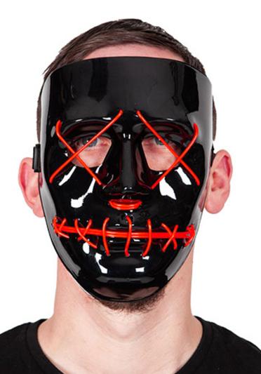 Stitch Face Mask Neon Red Light Up