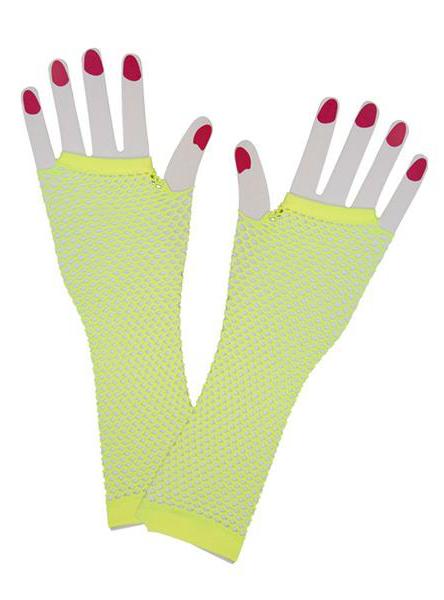 Fishnet Gloves Neon Yellow