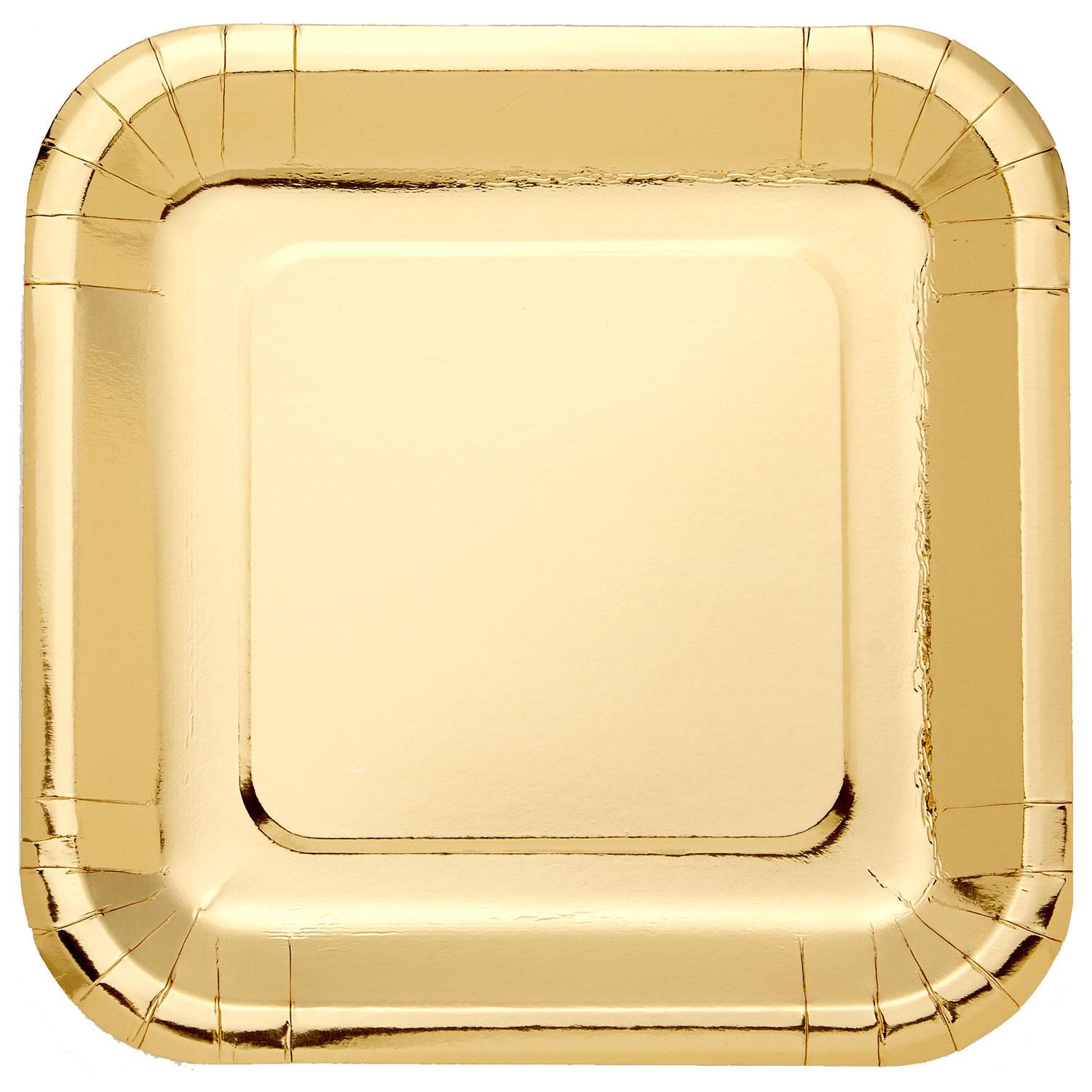 Metallic Gold Square Paper Plates