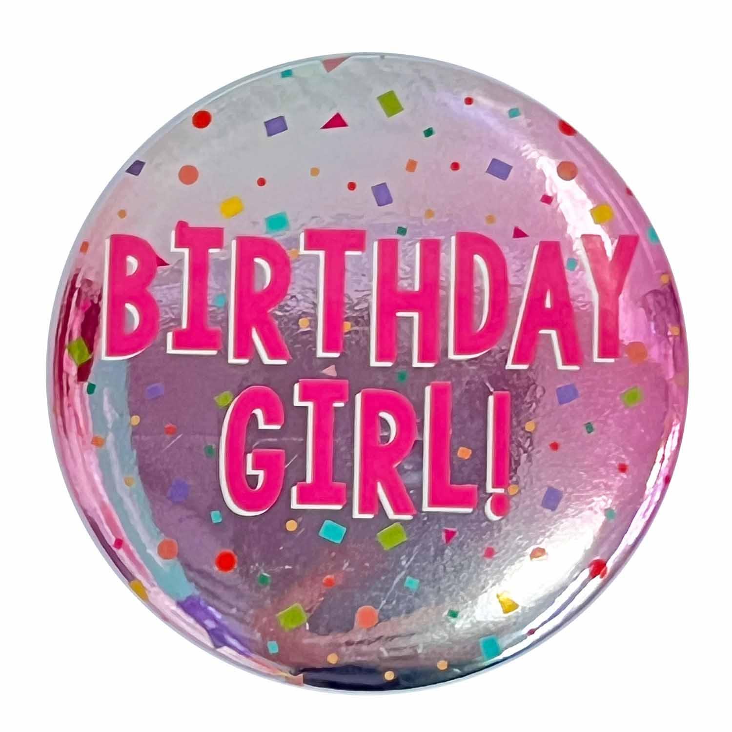 Birthday Girl Badge Confetti Design