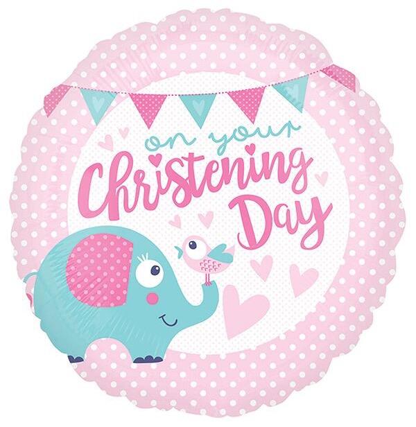 Foil Balloon Christening Pink