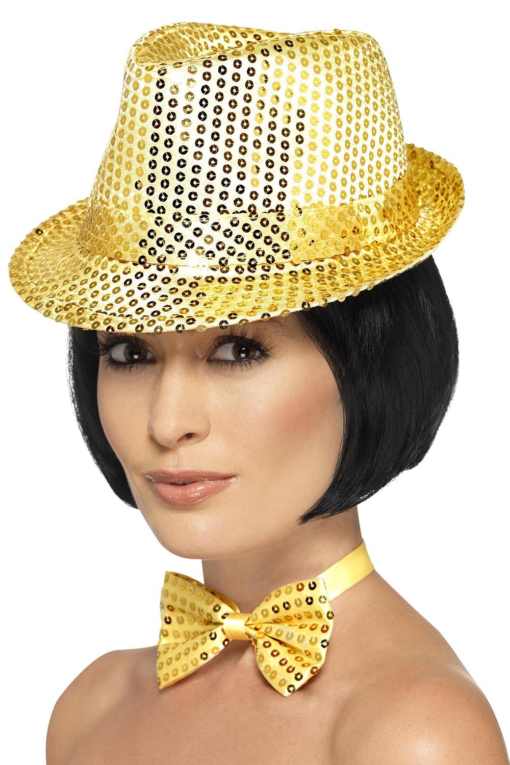 Sequin Trilby Hat Gold