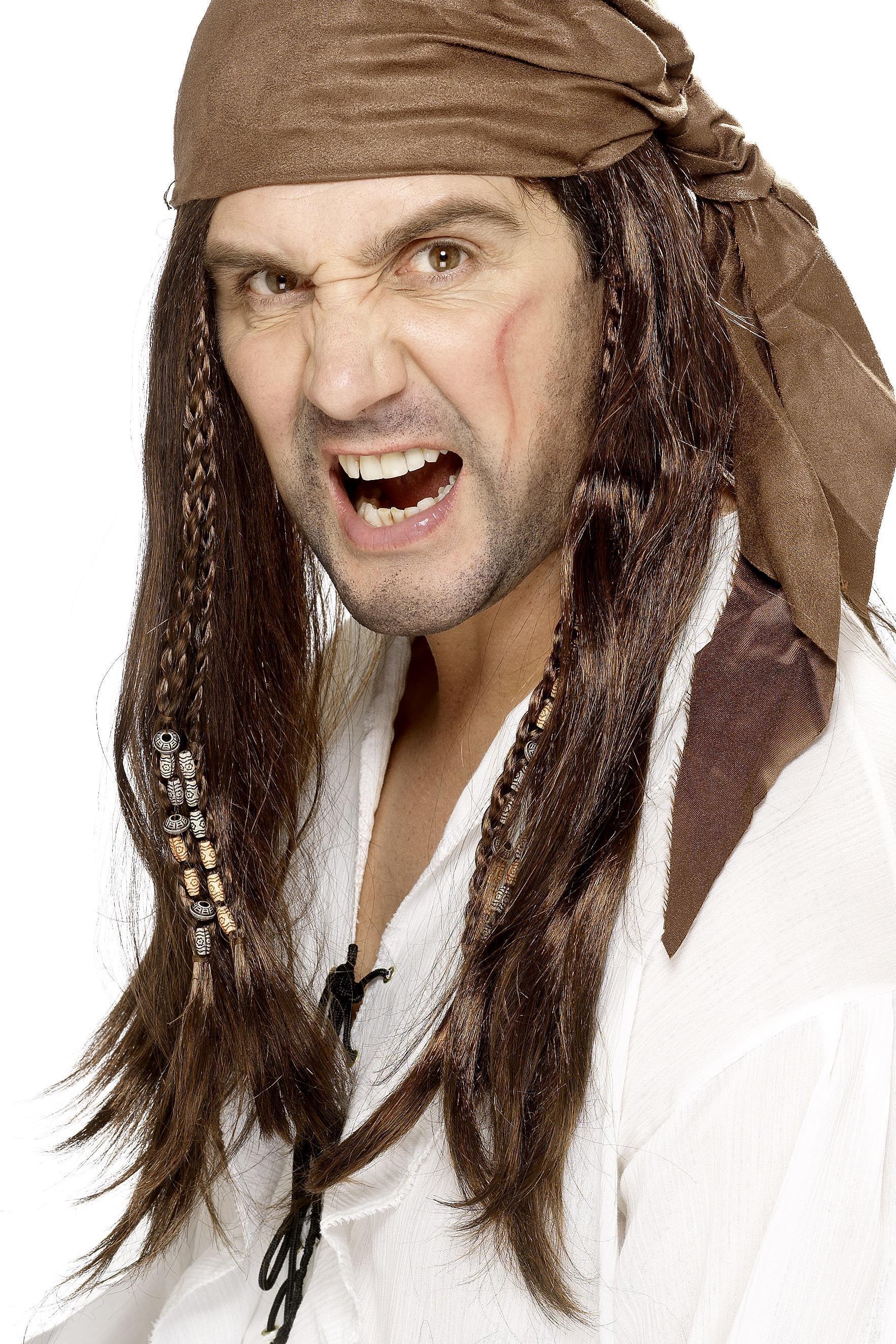 Pirate Buccaneer Wig Brown