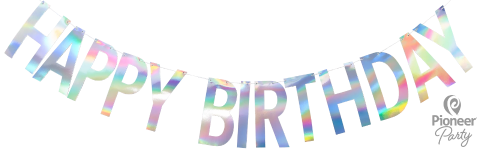 Happy Birthday (+ Age) Iridescent Banner