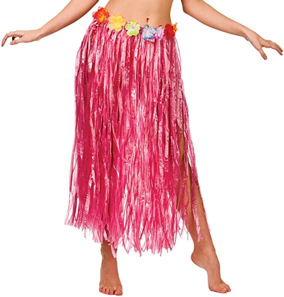 Hawaiian Hula Skirt Pink with Flowers