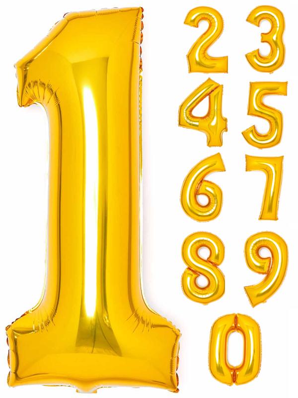 34 Inch Foil Number Balloon Gold
