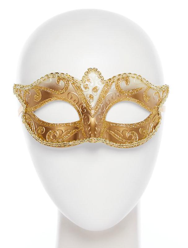 Gold Glitter Masquerade Eye Mask