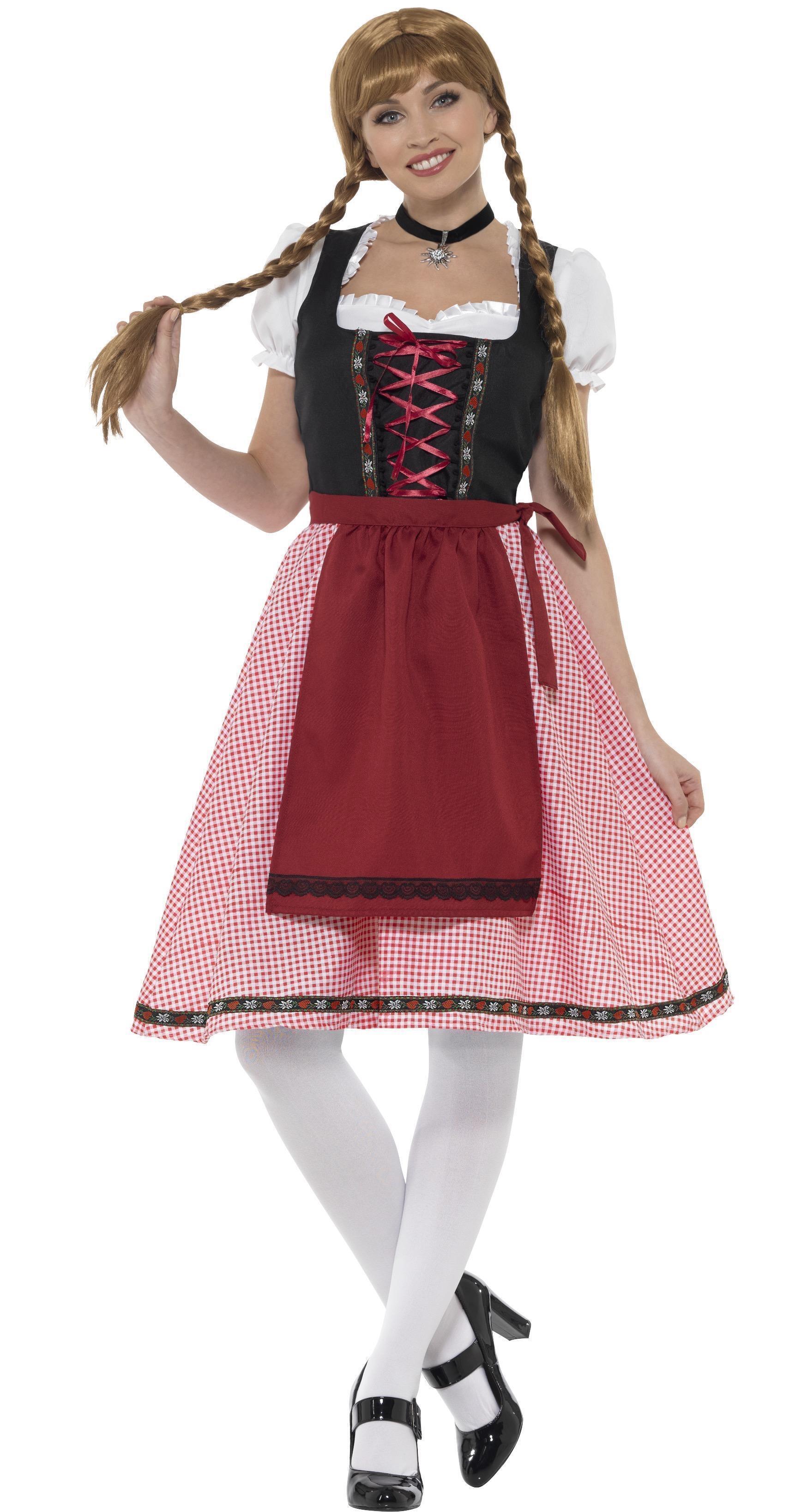 Bavarian Tavern Maid Costume Red & Black