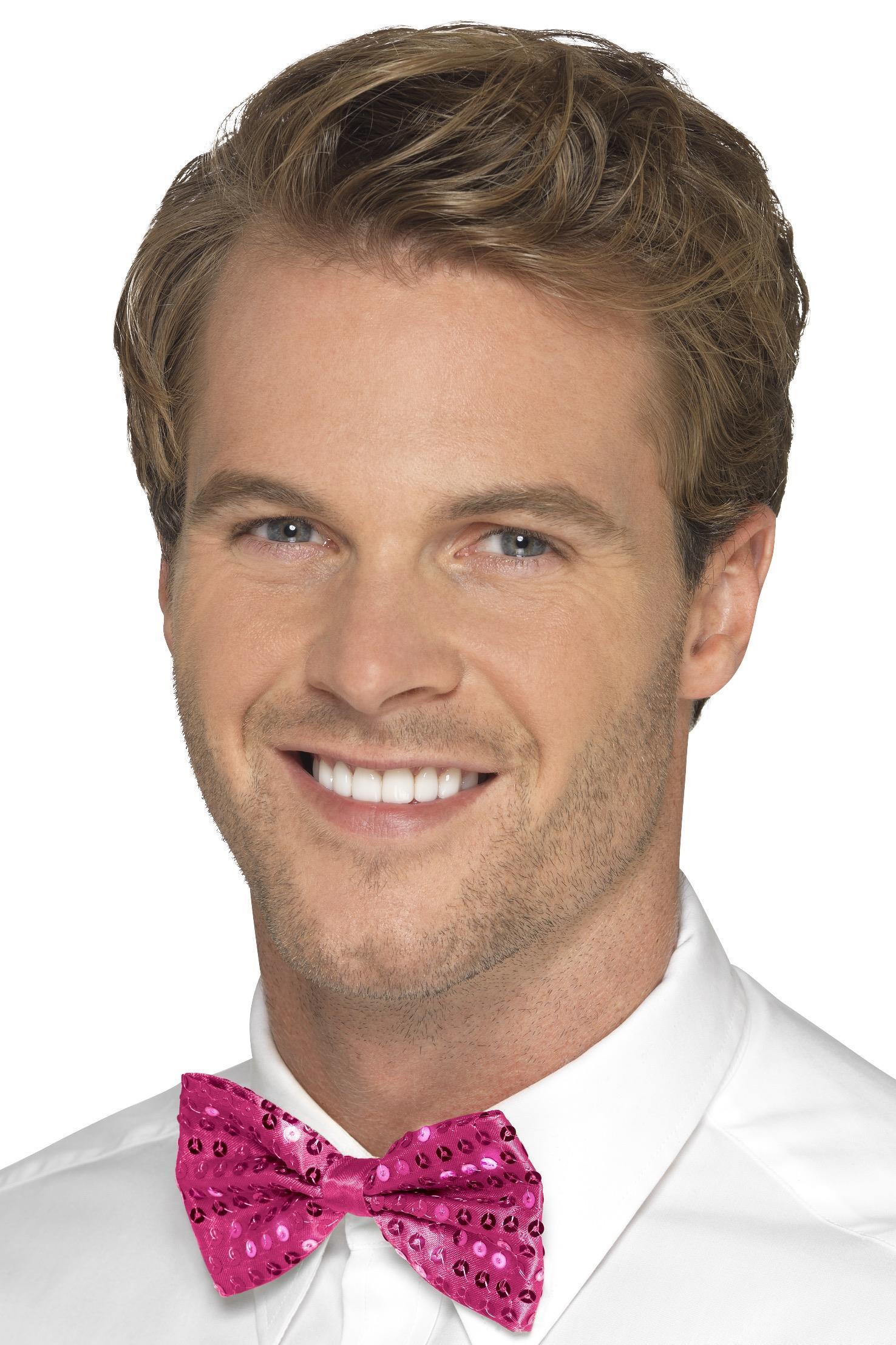 Sequin Bow Tie Pink