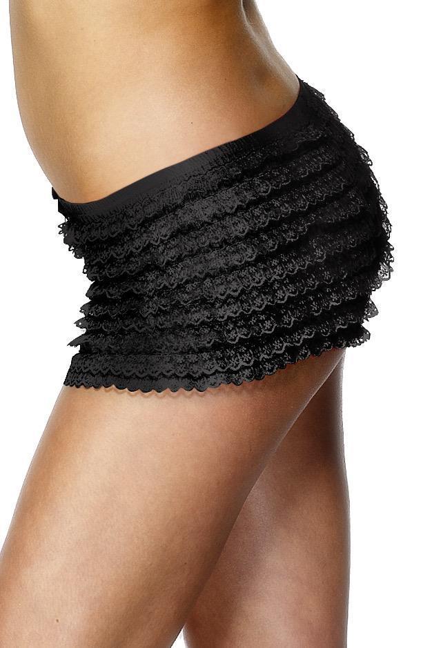 Ruffled Panties Black with Lace