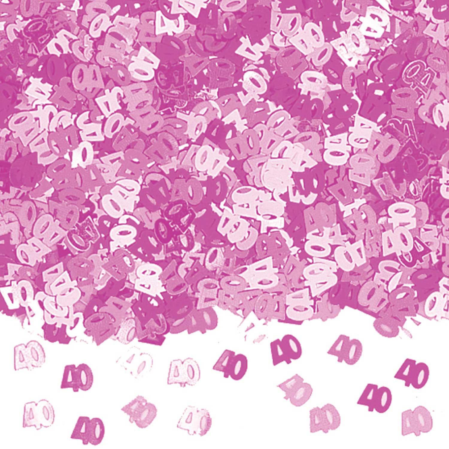 Metallic Confetti Age 40 Pink