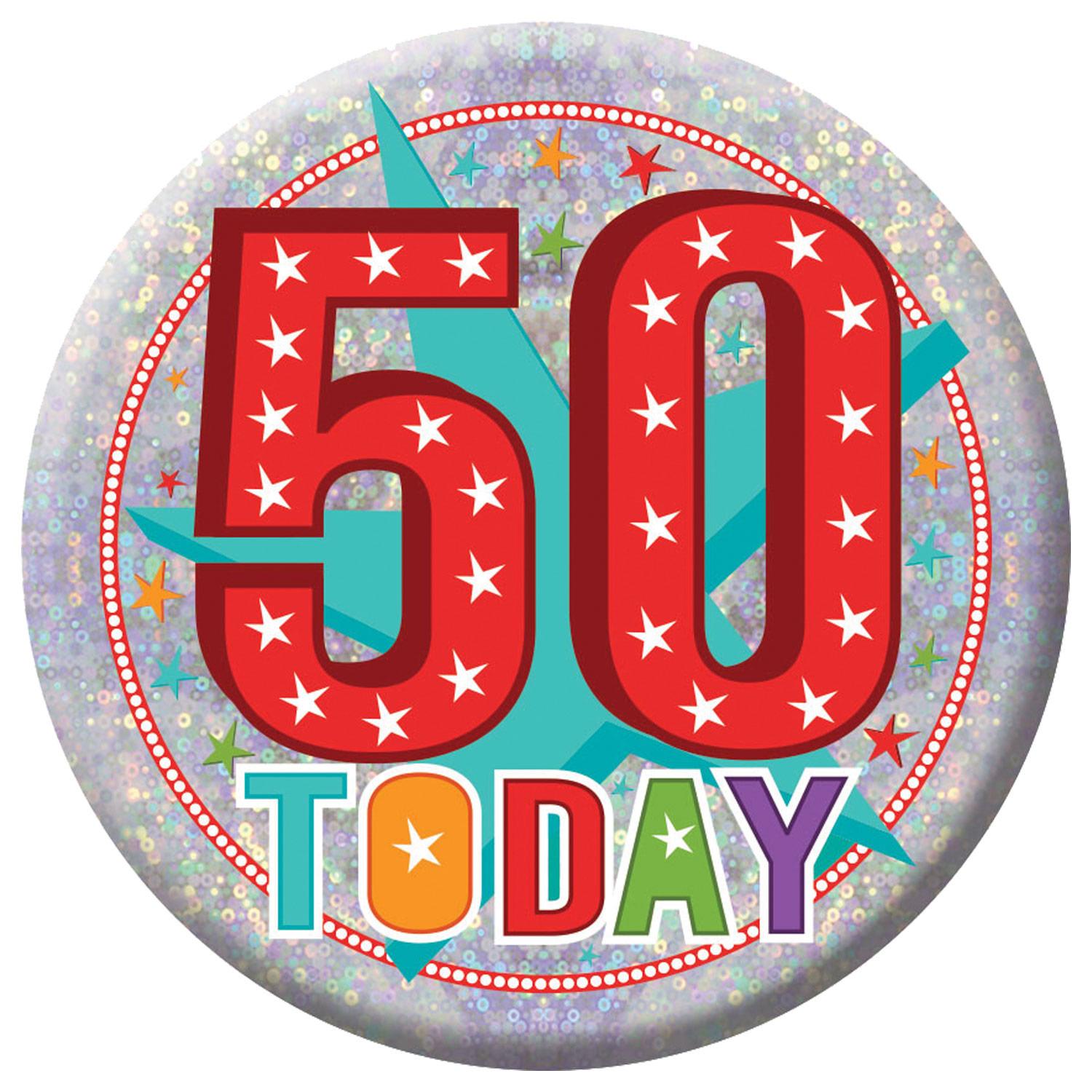 Holographic Badge 50th Birthday 3080