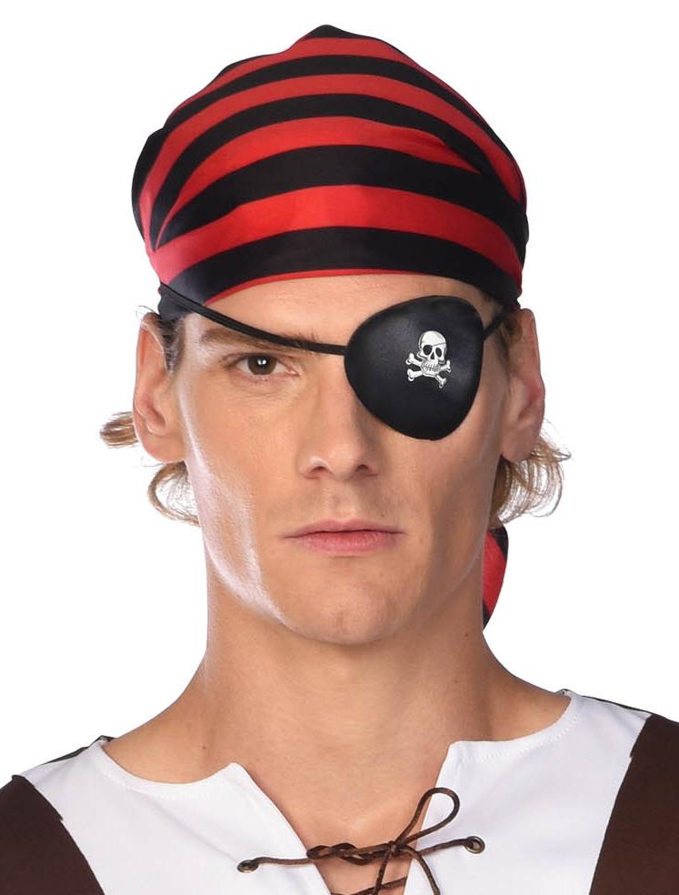Pirate Eyepatch Black with Skull Print
