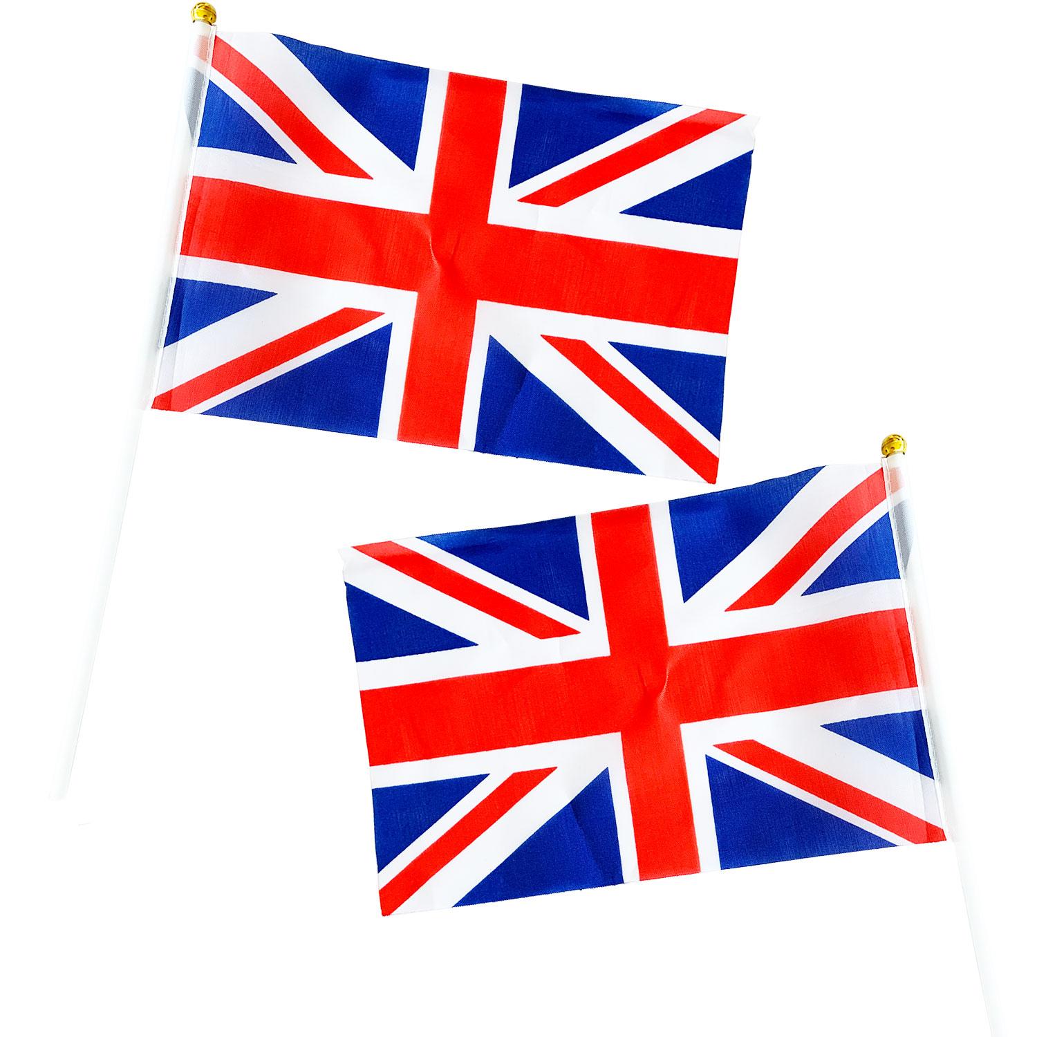 Pack of 6 Union Jack Waving Flags